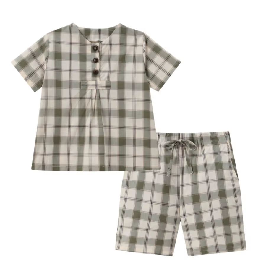 Grid & Pink Floral Collection – Boys Sets