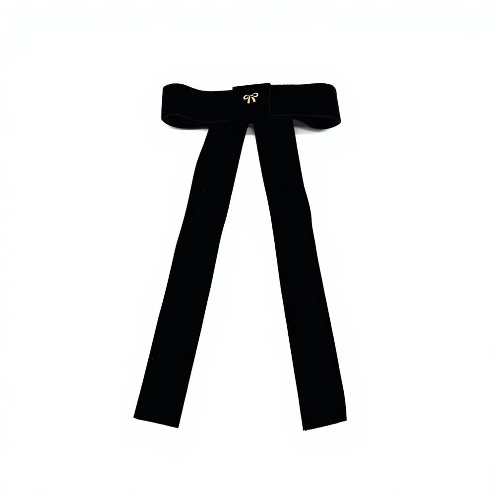 Black Large Velvet Bow Clip – Ali Picks AW26