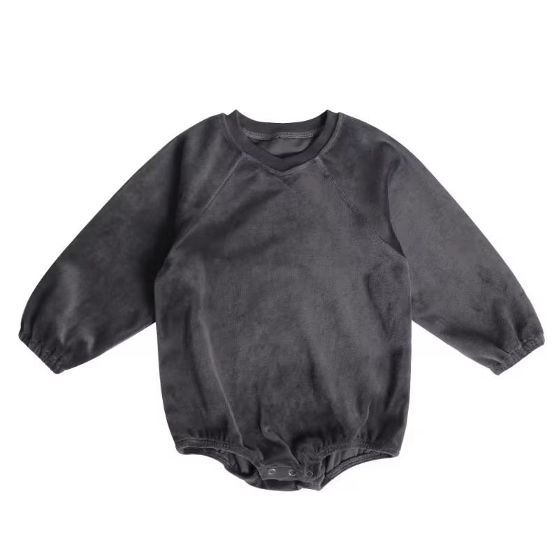 The Velour Collection – Grey-Baby Romper