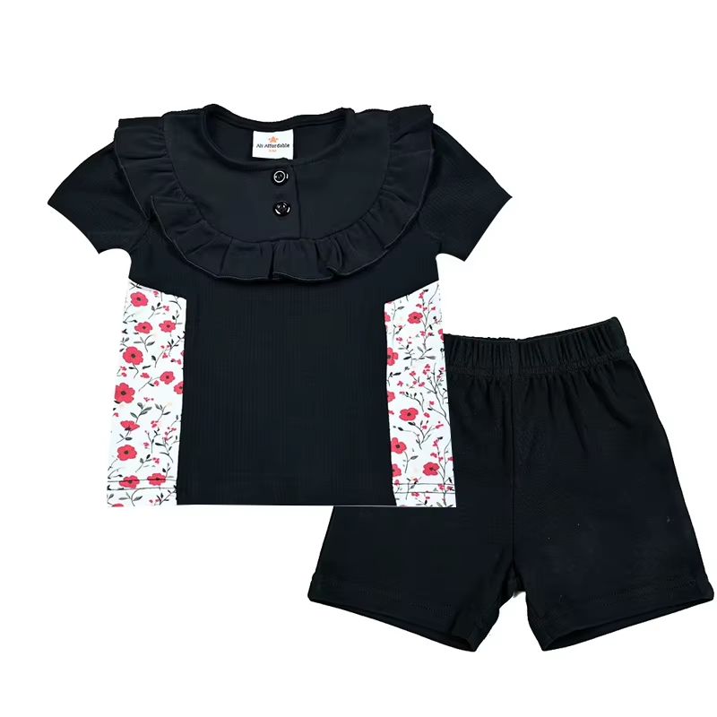 Blossoms and Bold Shabbos Robe – Baby Girl Set