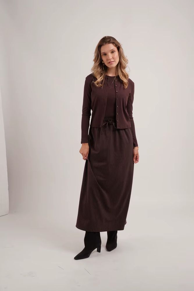 Pinstripe Collection – Brown Skirt
