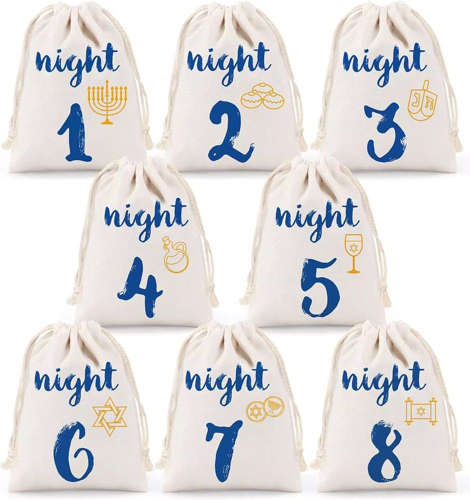 Chanukah Countdown Bags – Night 1–8