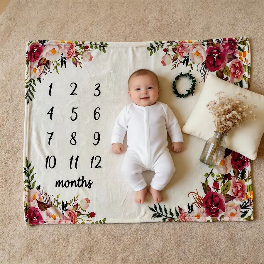 Baby Monthly Milestone Photo Blanket