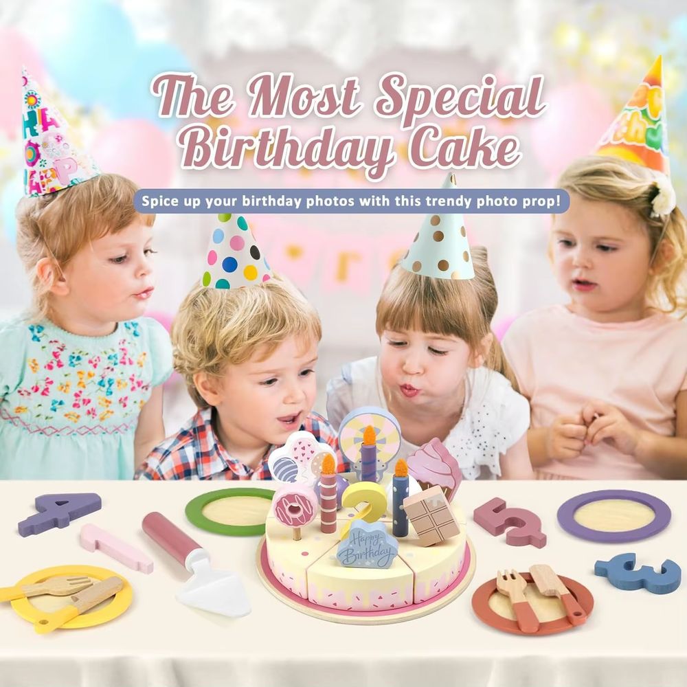 Wooden Birthday Cake Toy