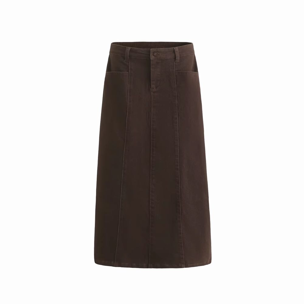 Brown Denim A-Line Skirt – Ali Picks AW26