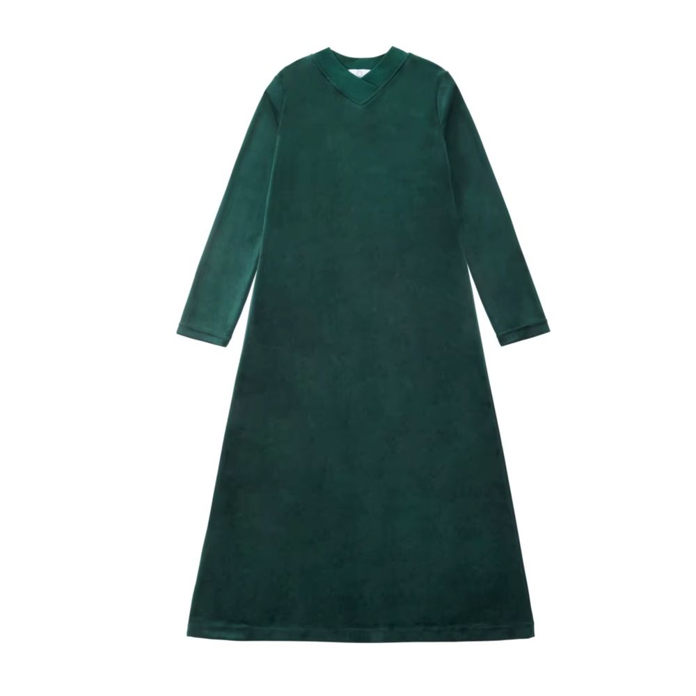Velour Loungewear – Emerald Green Dress