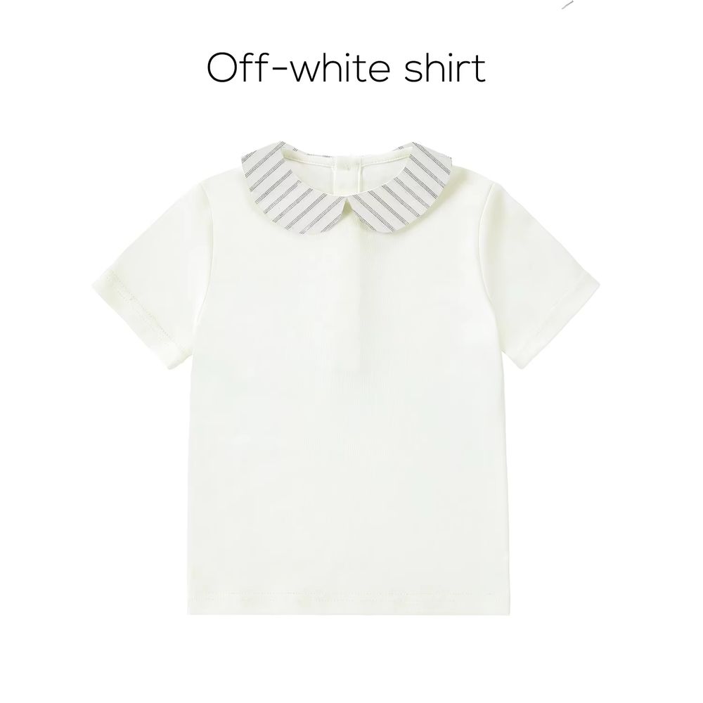 Santorini Stripe Collection – Off-white T-shirt