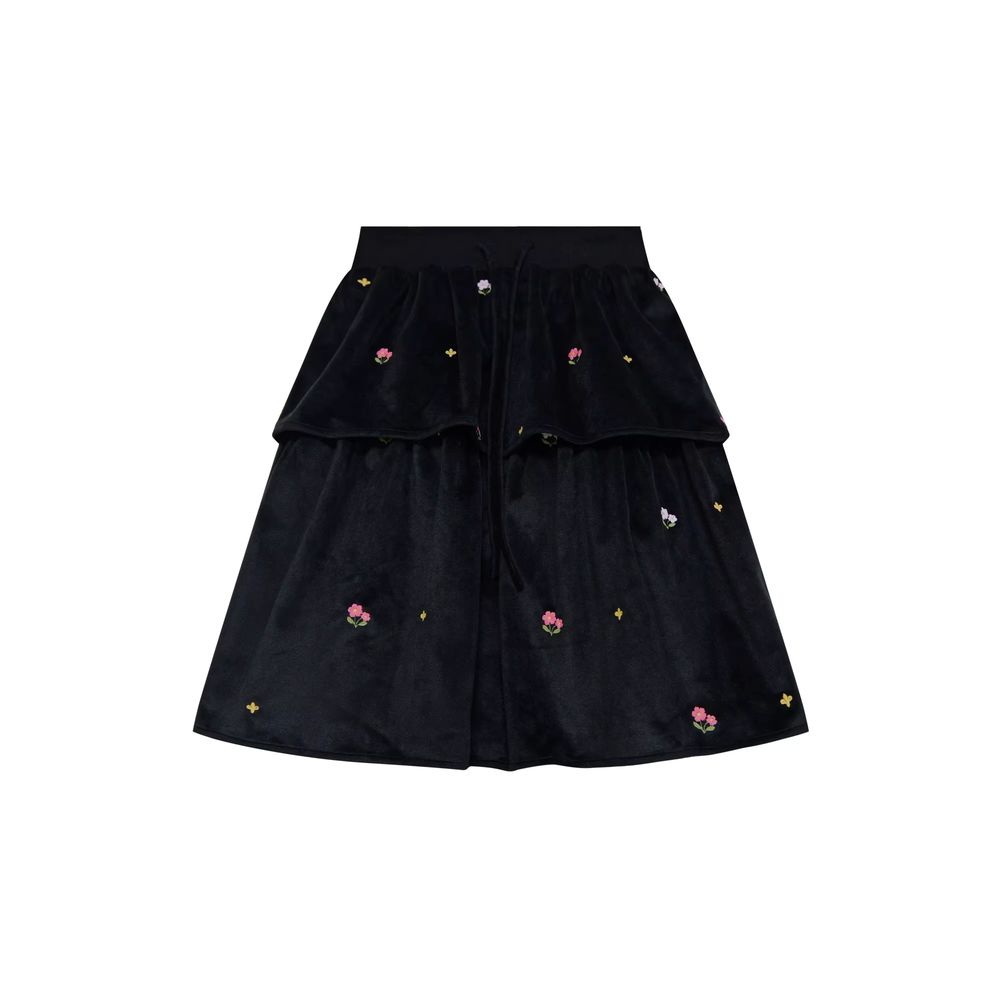 Black Floral Velvet – Girl Floral Skirt – Ali Mali AW26
