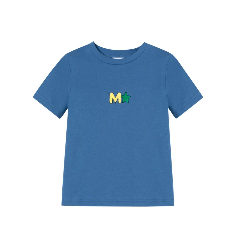 Mali's Ss Blue Embroidery Collection – Boy Short Sleeve Top