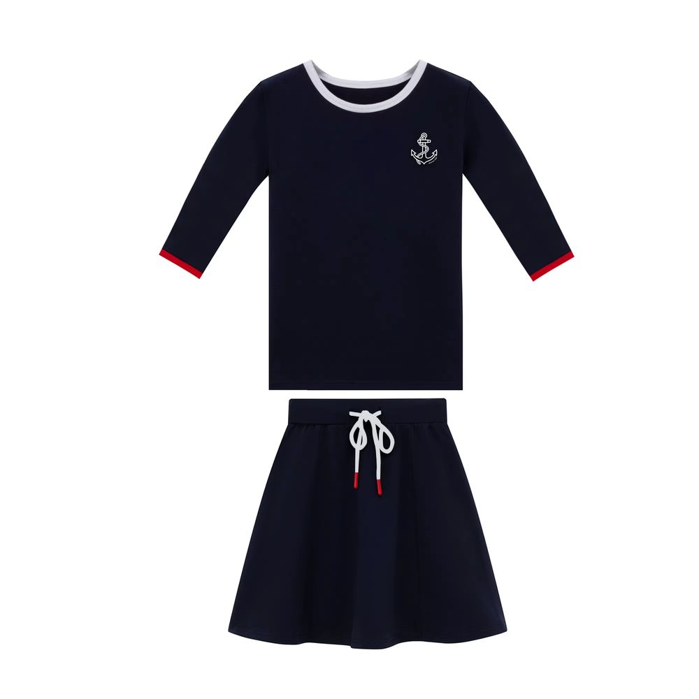 The Harbor Collection – Navy Skirt Sets-3qtr