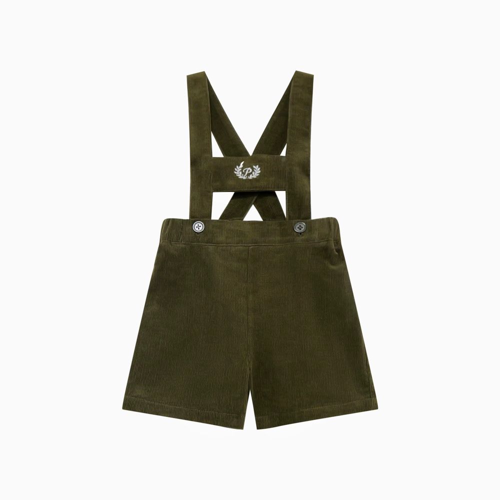 Deep Olive Corduroy Collection Green Straps Shorts – Ali Plus AW26