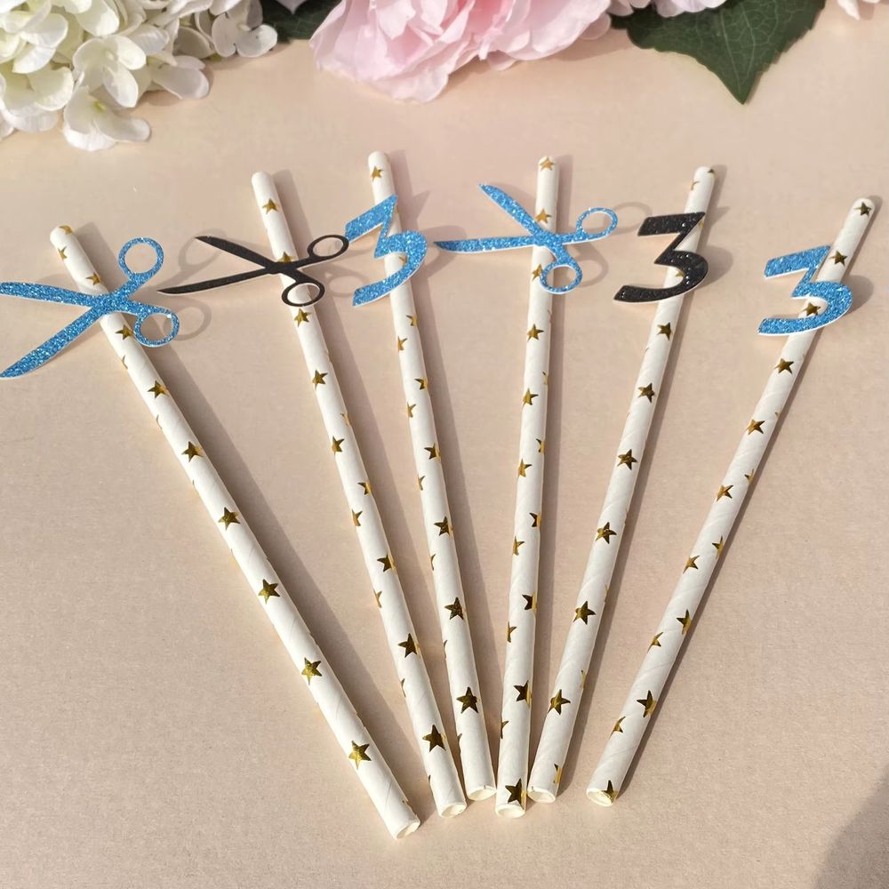 Upsherin Scissors Straws – 25 Pack