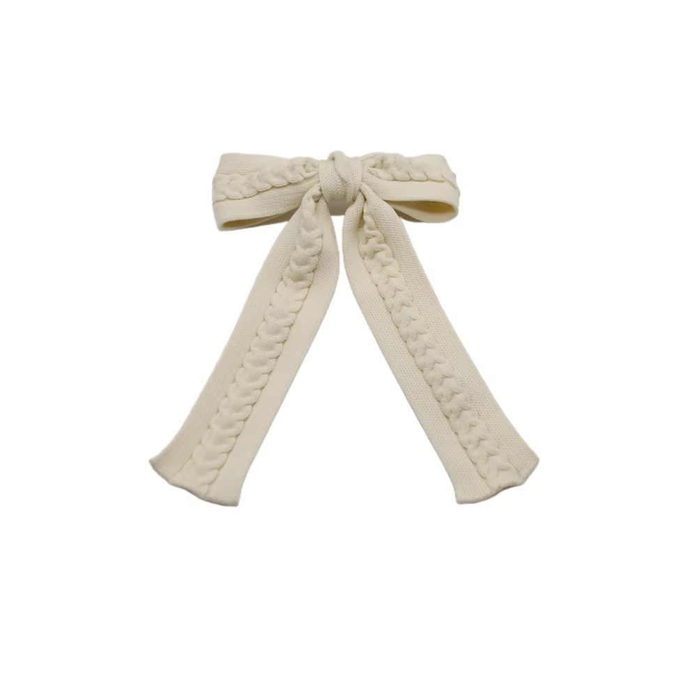 Braided Knit Bow Headband Large Hair Clip