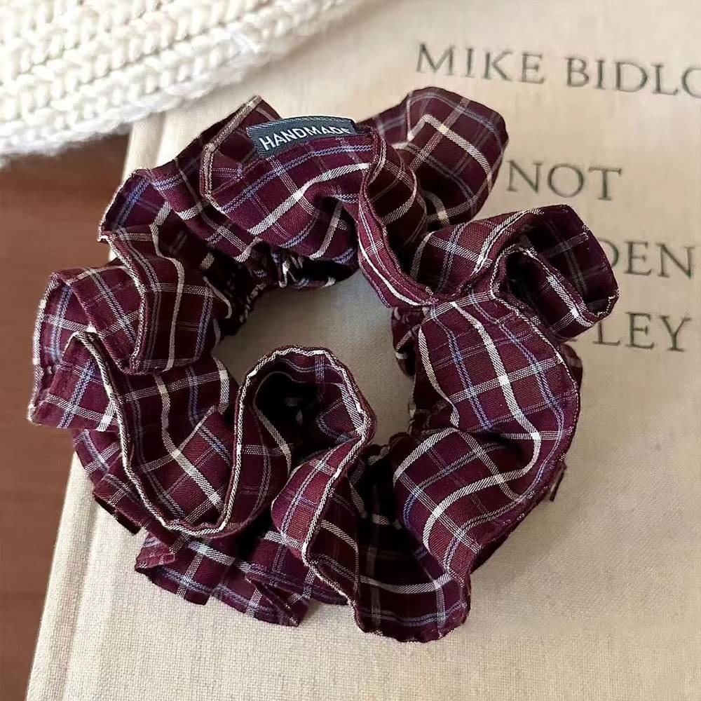 British Retro Checkered Large Intestine Hair Tie