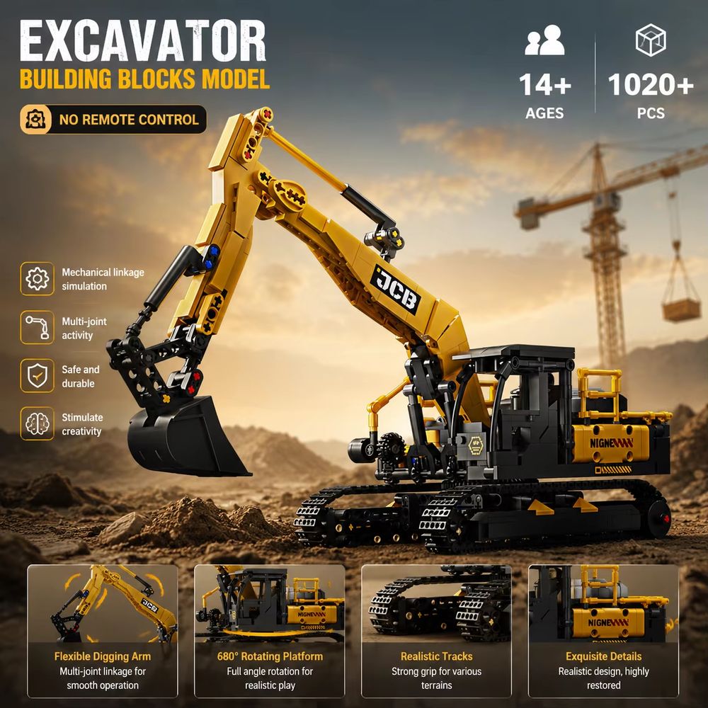 Excavator Technic Set (1022 pcs)