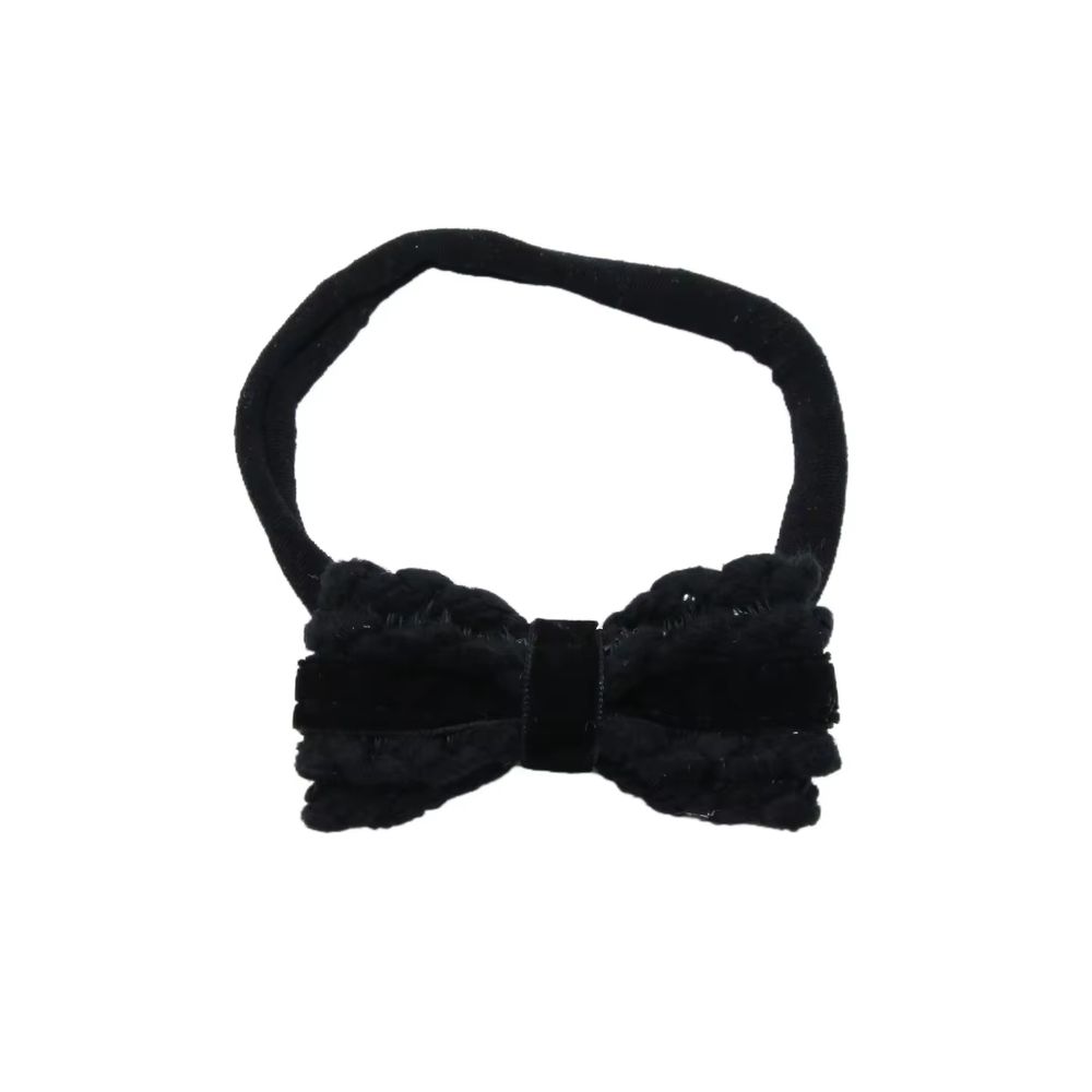 Black Floral Velvet Bow Headband Baby Headband