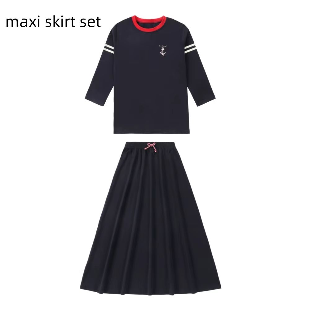Nautical Jersey Cotton Collection – Maxi Skirt Set