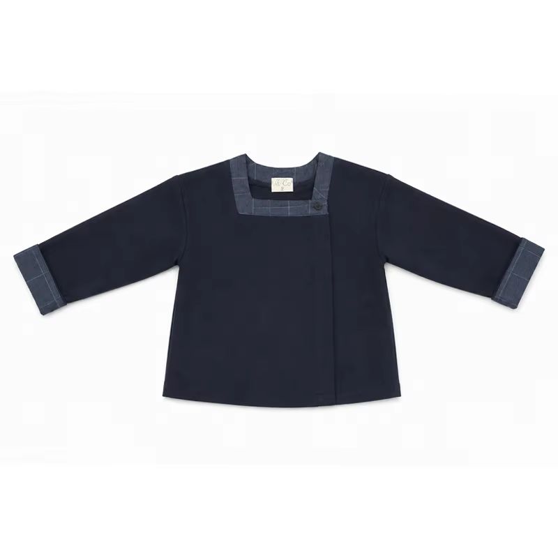 Navy Windowpane – Square Neck Blazer – Ali & Co AW26