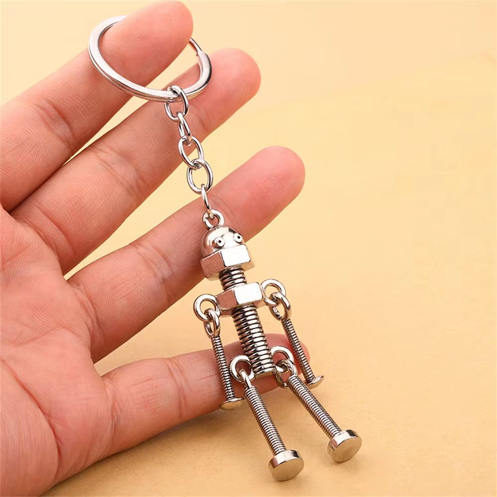 Metal Screw Robot Keychain