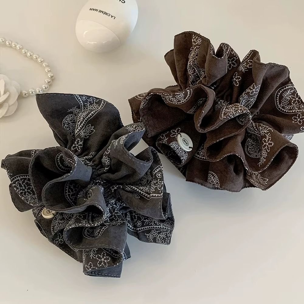 Korean Retro Cashew Flower Double-Layered Large Intestine Hair Tie
