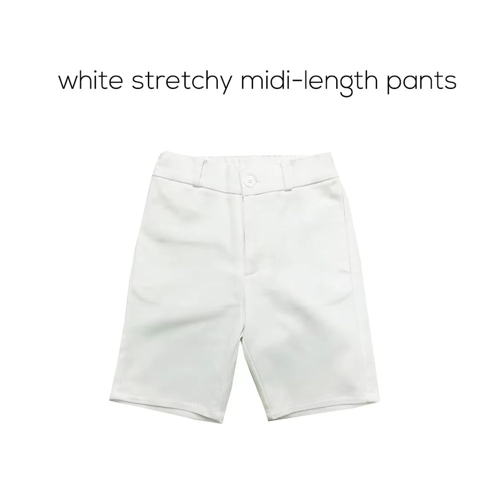 Santorini Stripe Collection – White Midi Pants