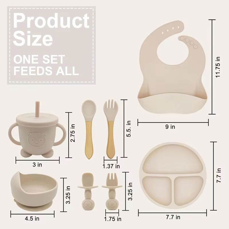 Personalised Silicone Baby Feeding Set