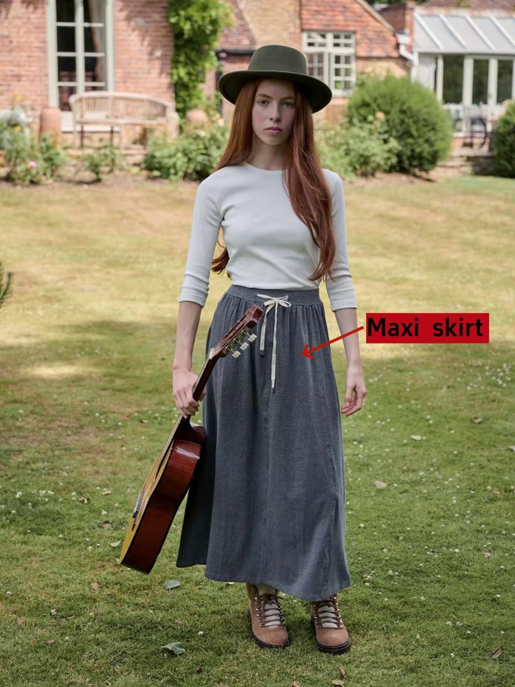 Grey Denim Collection – Skirt Maxi