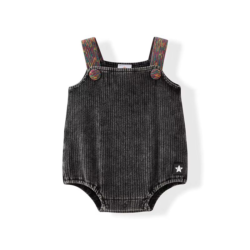 Ribbed Washed Denim Dress – Baby Romper