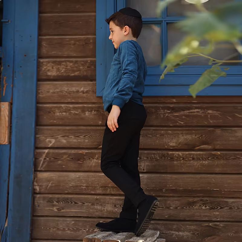 Black & Navy Stretch Trousers – 3Pcs Navy Shabbos