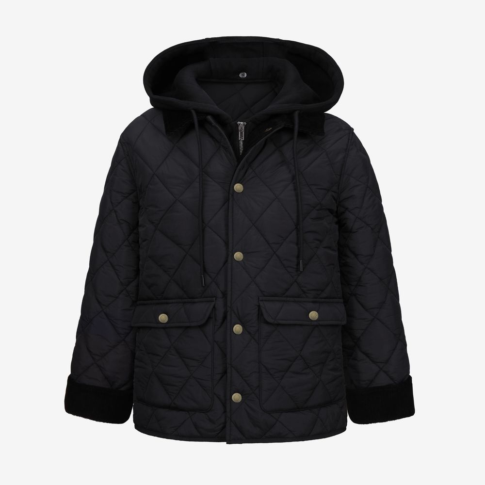 Black Quilted Hooded Jacket – Ali Picks AW26