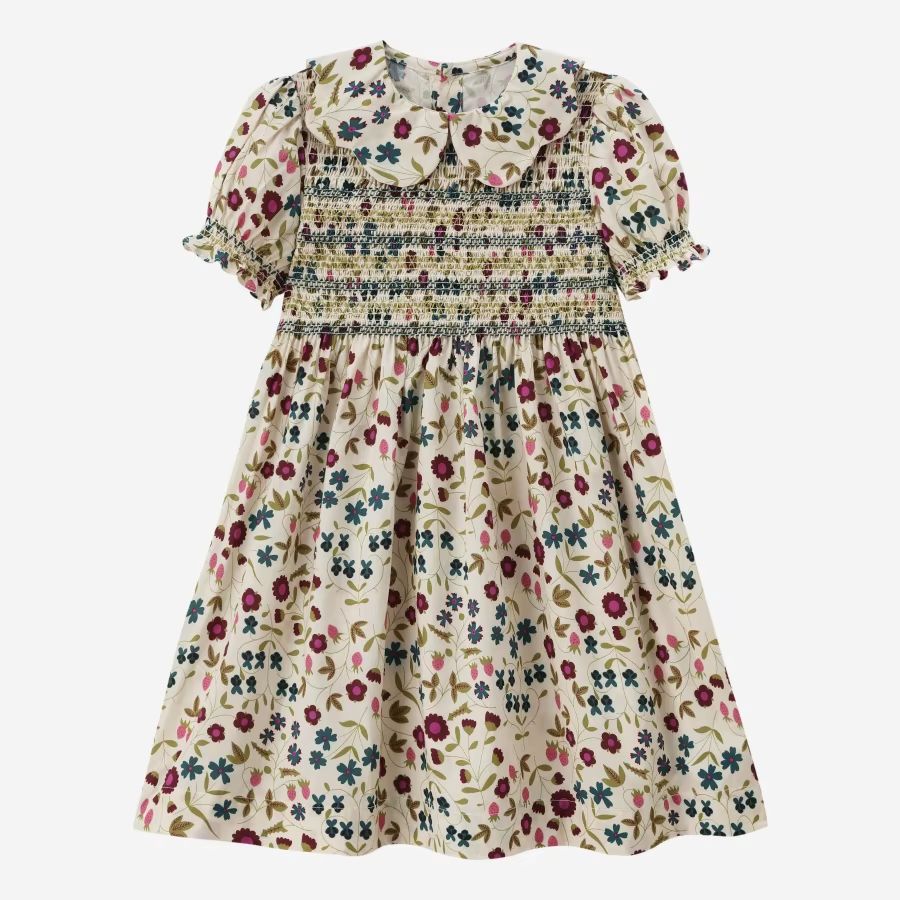 Beige Floral & Cableknit Collection – Floral Short Sleeve