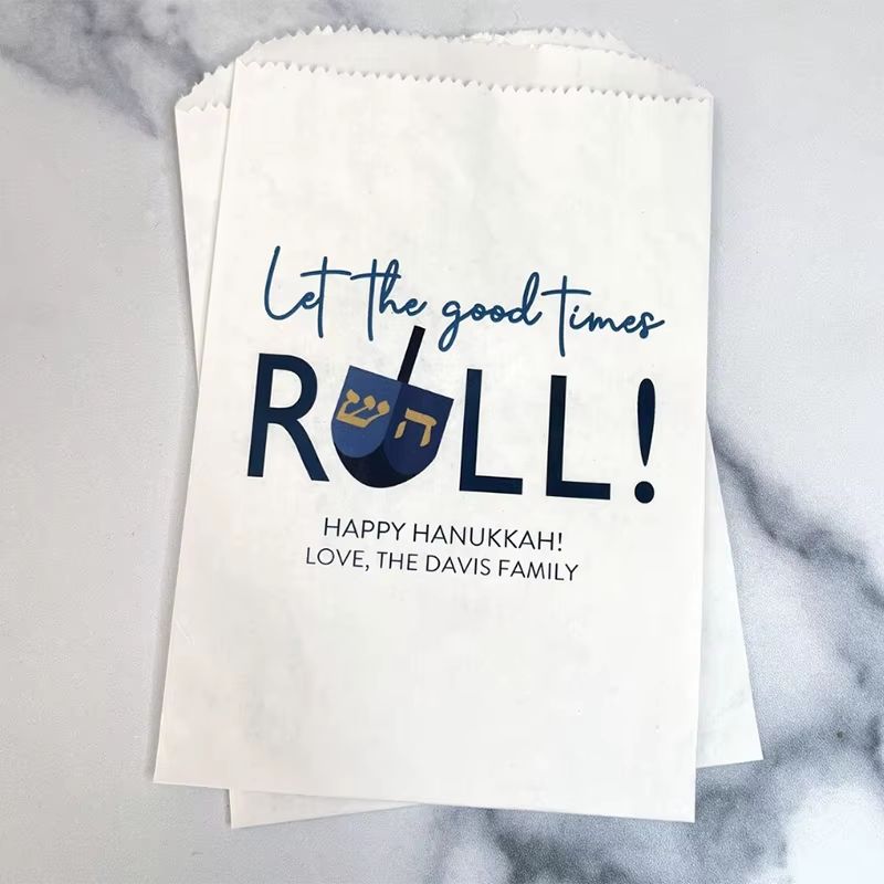 Personalised Chanukah Kraft Gift Bags – 10 Pack
