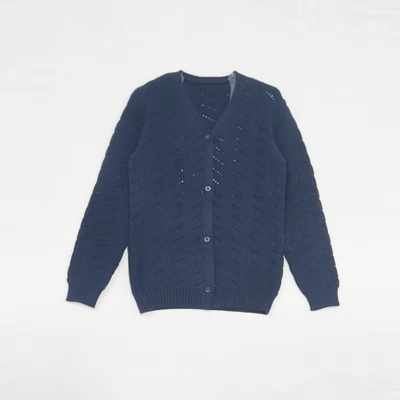 Navy Windowpane – Girl Cardigan – Ali & Co AW26