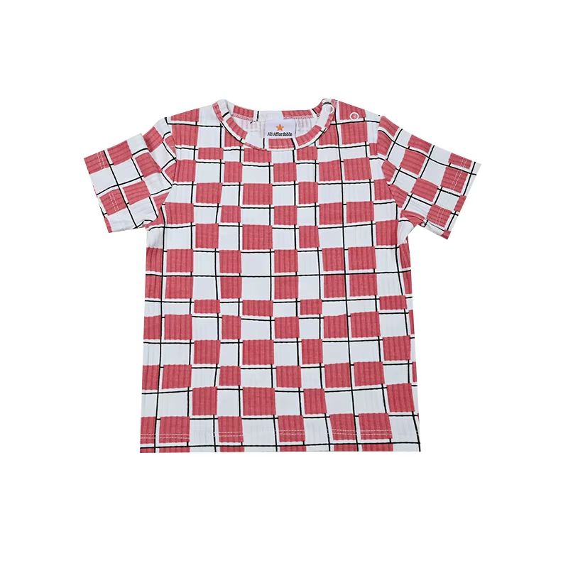 Canvas Grid Collection – Short Sleeve Pink