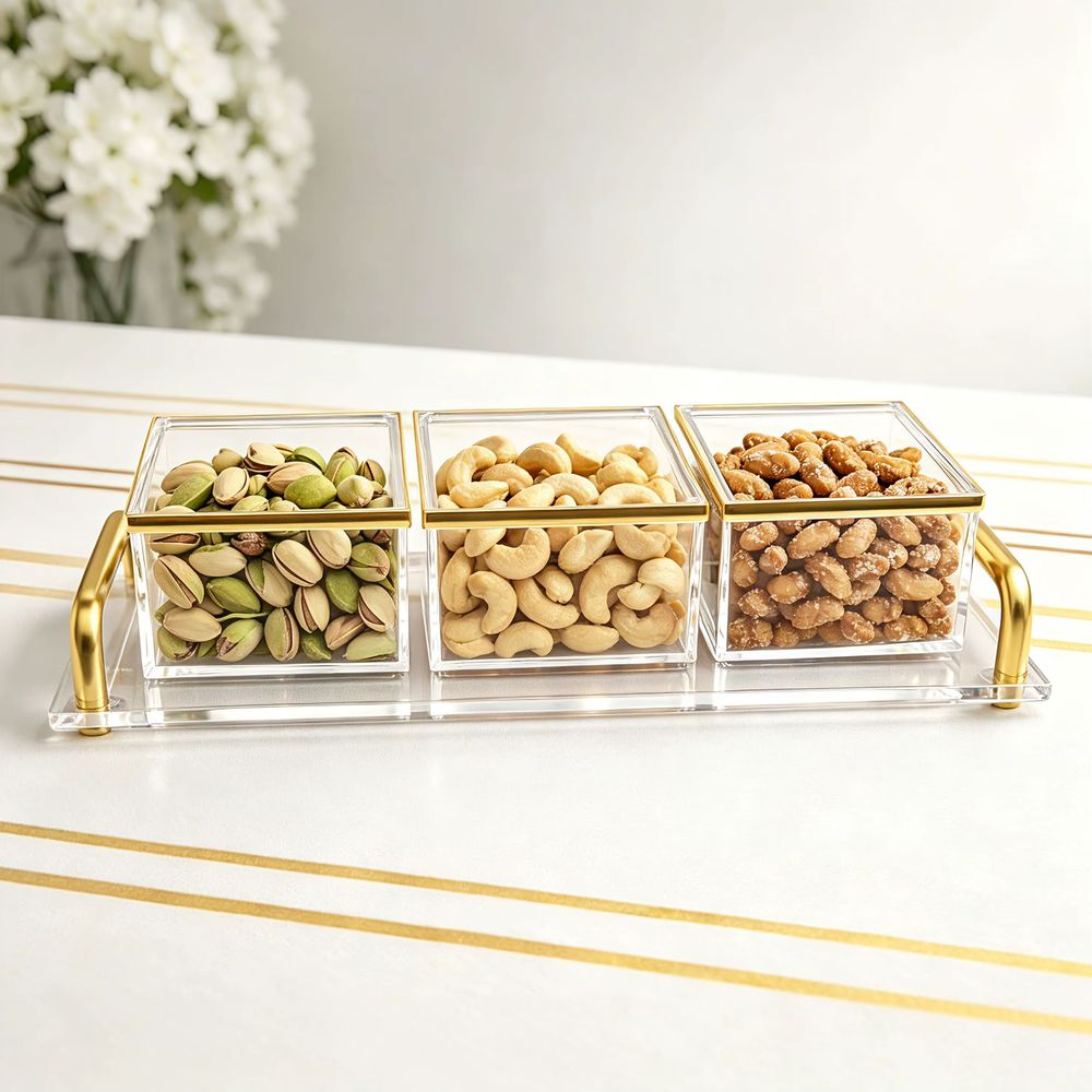 Lucite Tray & Salt Cellar Set