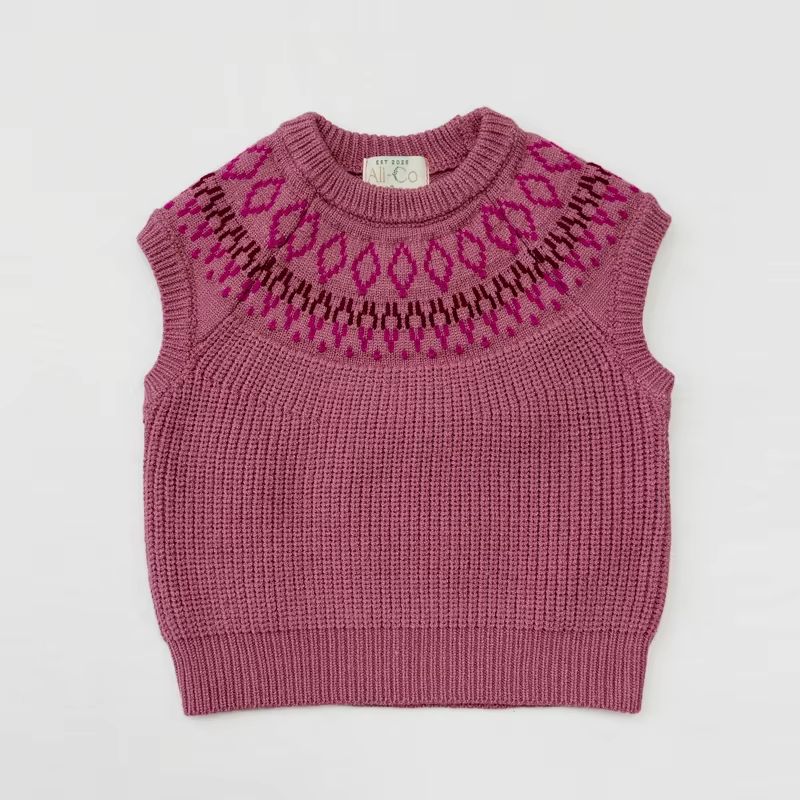Knit Shabbos – Longer Vest Pink – Ali & Co AW26