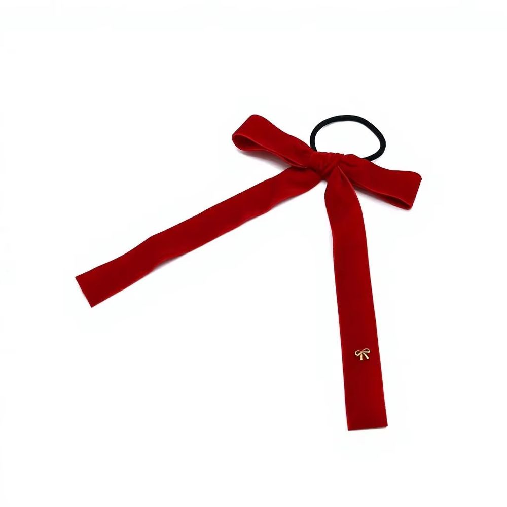 Red Velvet Bow Ponytail Tie – Ali Picks AW26