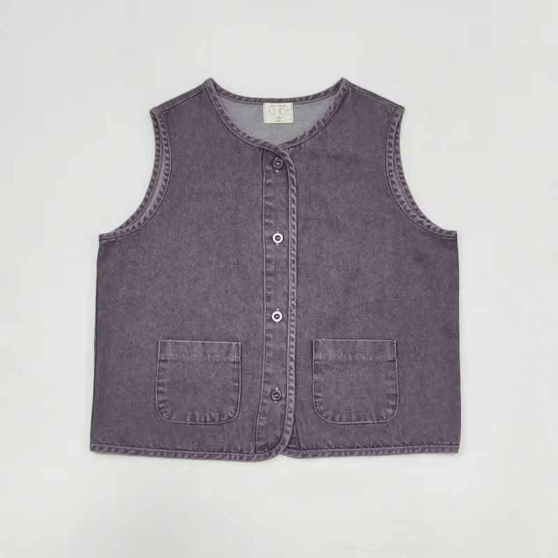 Denim Dash Plum Denim Vest – Ali & Co Denim Dash AW26