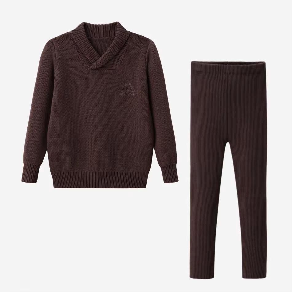 Brown Floral Collection – Knit Boys Set – Ali Specials AW26