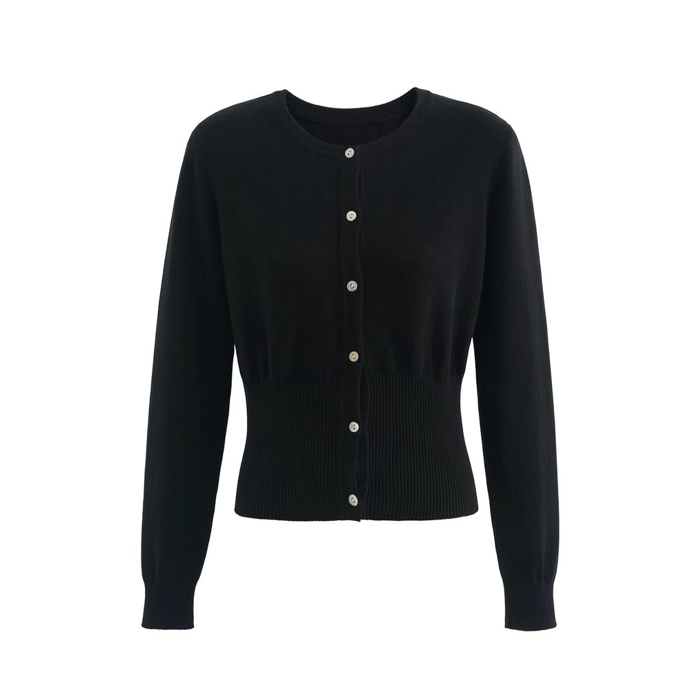Black O-Neck Knit Cardigan – Ali Picks AW26