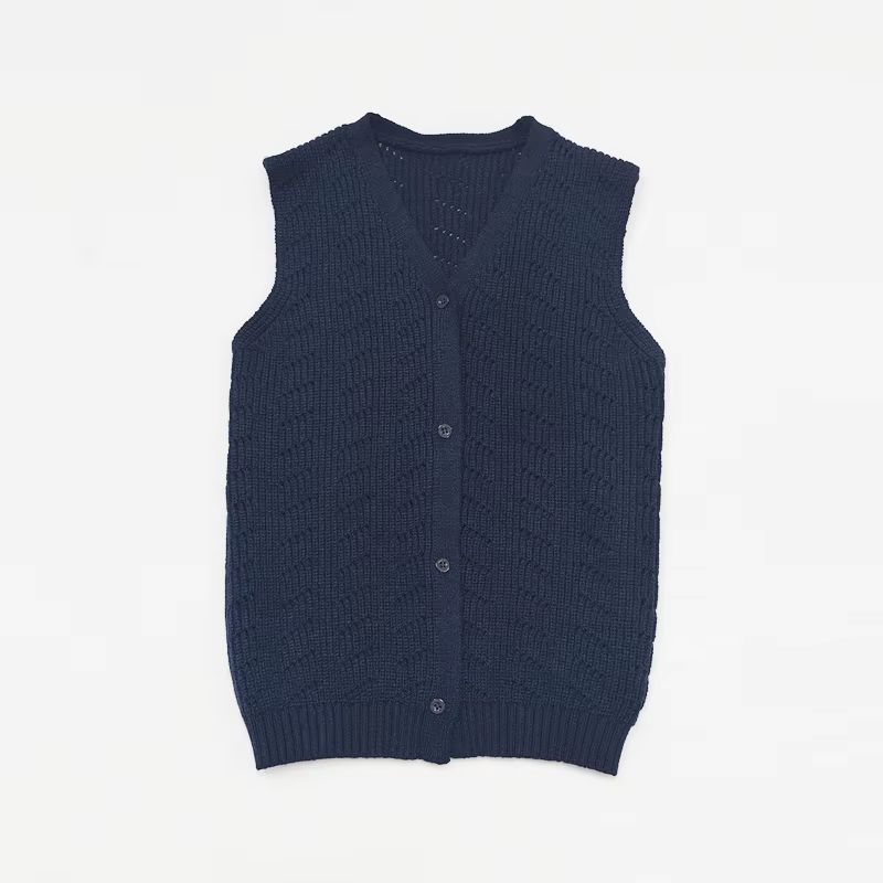 Navy Windowpane – Girl Teen Vest – Ali & Co AW26