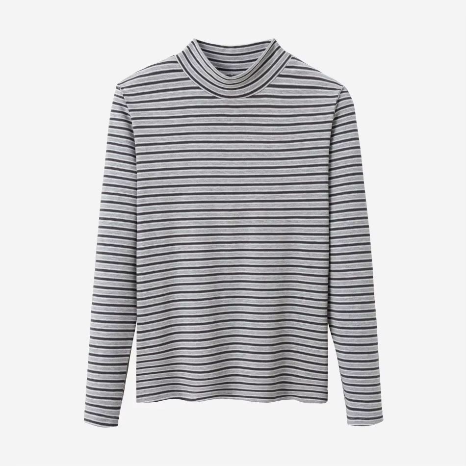 Striped Mockneck Tops – Grey Striped – Ali Specials AW26