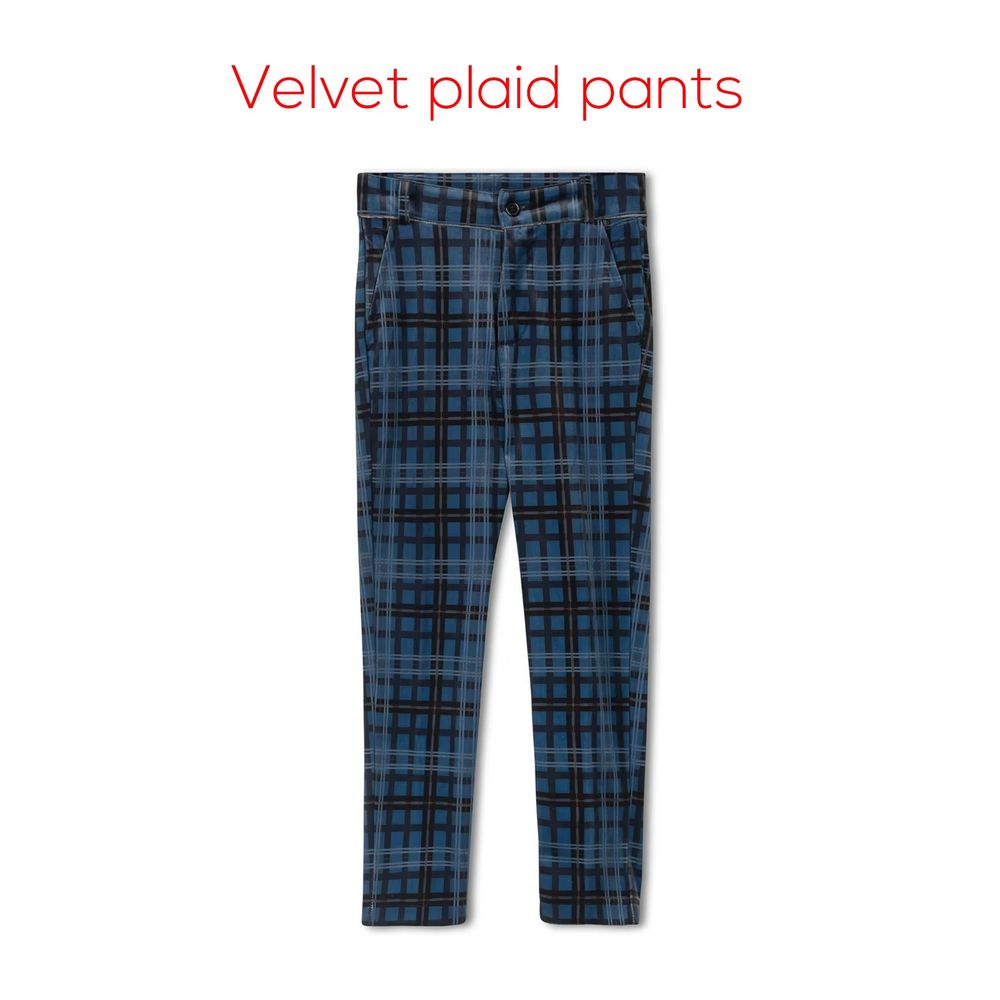 Black – Plaid Velvet Pants – Ali Picks AW26