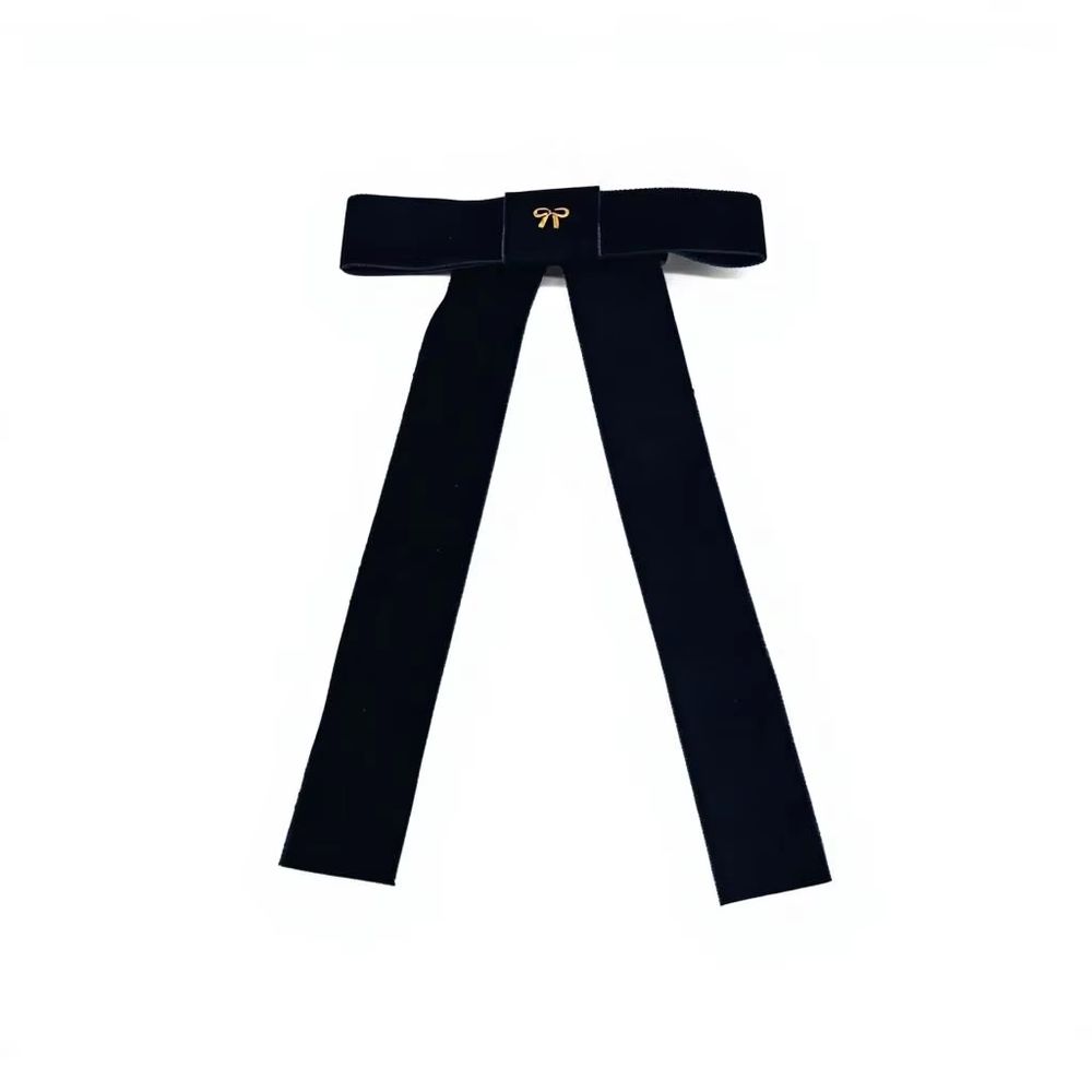 Navy Large Velvet Bow Clip – Ali Picks AW26