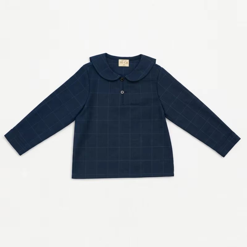Navy Windowpane – Windowpane Shirt – Ali & Co AW26