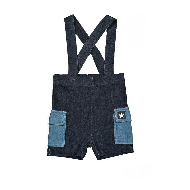 Patchwork Denim Set Tee – Short Pants