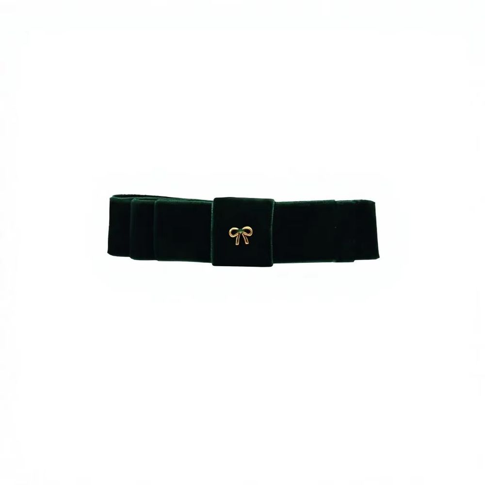 Dark Green Velvet Bow Clip – Ali Picks AW26