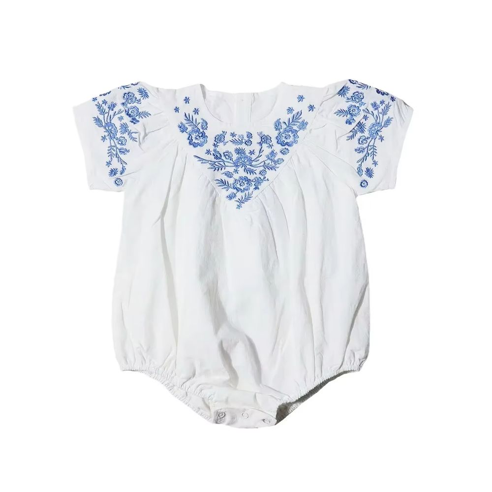 Cobalt Embroidery Collection – Baby Romper