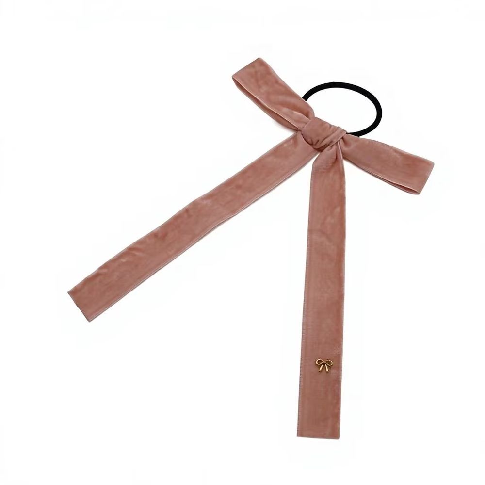 Pink Velvet Bow Ponytail Tie – Ali Picks AW26