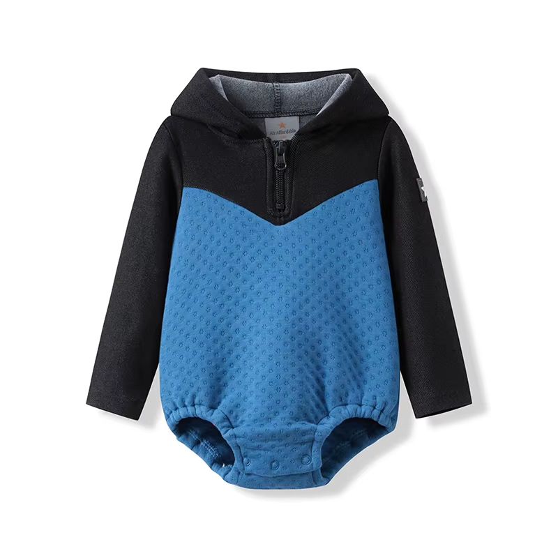 Colorburst Cozies Hooded Set – Blue Baby Romper